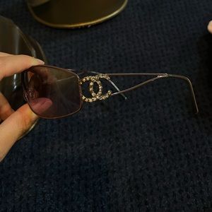 Vintage Chanel rhinestone sunglasses- hint of pink